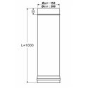 Longueur droite 1000 mm double paroi  - Ø int/ext: 150-200