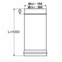 Longueur droite 500 mm double paroi - Ø int/ext: 150-200
