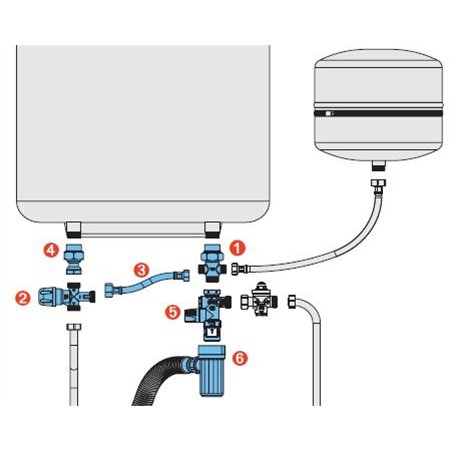 Kit de sécurité pour chauffe-eau avec groupe de sécurité SFR