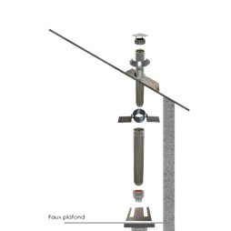Kit création conduit isolé Ø150mm intérieur - 2m - Remplace 86011115001