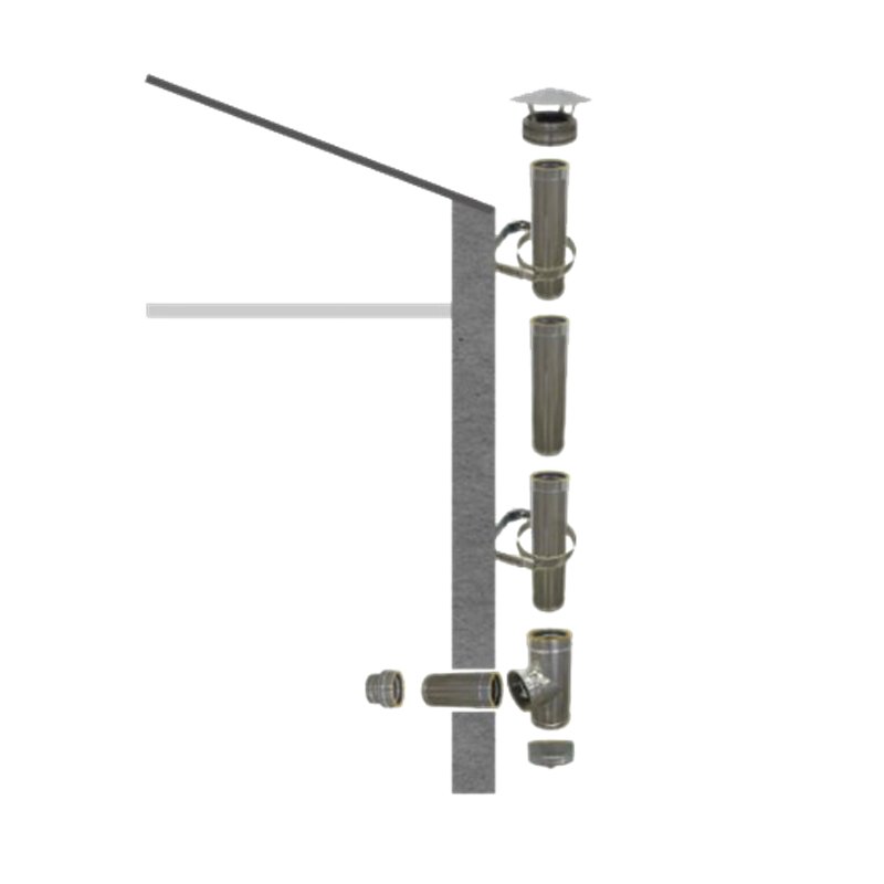 Kit création conduit isolé Ø150mm extérieur - 3m Kit création conduit isolé Ø150mm extérieur - 3m