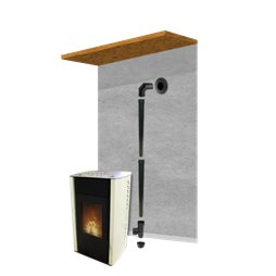 Pack raccordement noir Ø80mm pour conduit existant mural Ø80mm
