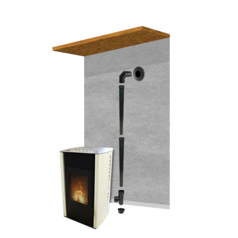 Pack raccordement noir Ø80mm pour conduit existant mural Ø80mm Pack raccordement noir Ø80mm pour conduit existant mural Ø80mm