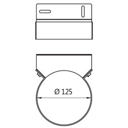 Collier de fixation mural coaxial inox - Øi 125