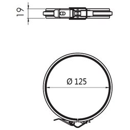 Bride de sécurité coaxial inox - Øi 125