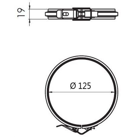 Bride de sécurité coaxial inox - Øi 125