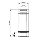 Longueur droite coaxial inox 330 mm - Øi 80 - Øe 125