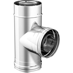 Té à 90° tuyau coaxial - Ø 80/130 / Piquage pour air de combustion