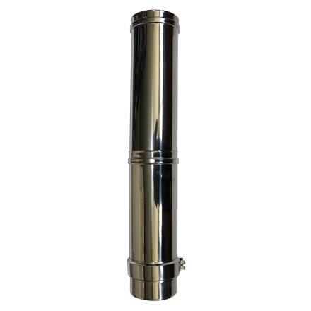 Longueur droite ajustable 420 à 670 mm double paroi - Ø int/ext: 100-150