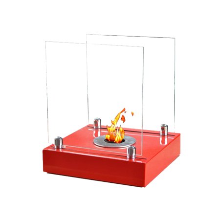Cheminée bioéthanol 400 ml rouge à poser