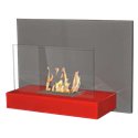 Cheminée murale bioéthanol 1200 ml rouge et gris Cheminée murale bioéthanol 1200 ml rouge et gris