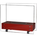 Cheminée bioéthanol 2500 ml rouge sur roulettes