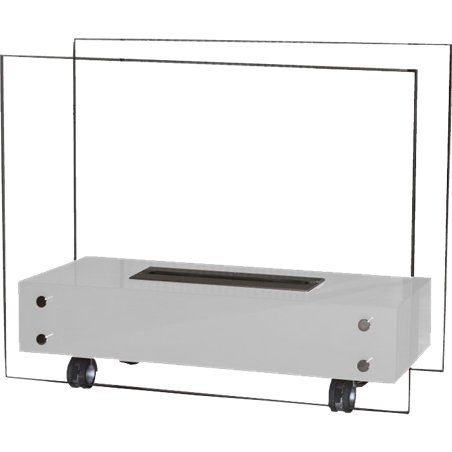 Cheminée bioéthanol 3500 ml blanc sur roulettes
