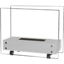 Cheminée bioéthanol 3500 ml blanc sur roulettes