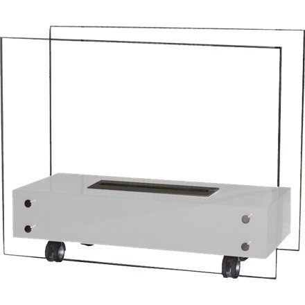 Cheminée bioéthanol 3500 ml blanc sur roulettes