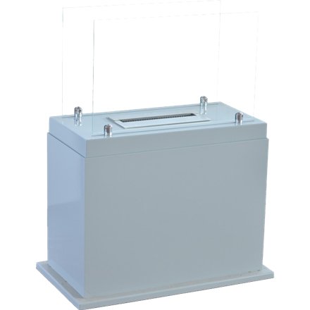 Cheminée bioéthanol Stand 4 vitres 1000 ml blanc acier