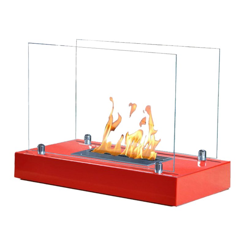 Cheminée bioéthanol 1800 ml rouge à poser