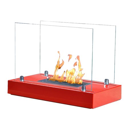 Cheminée bioéthanol 1800 ml rouge à poser