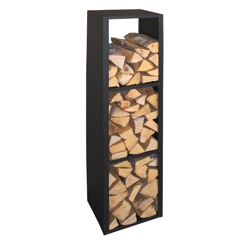 Etagère à bûches en métal noir
