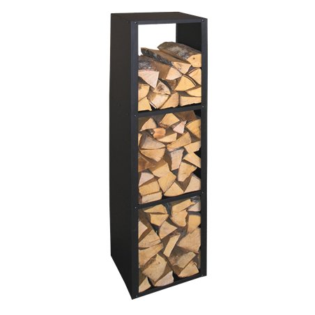 Etagère à bûches en métal noir