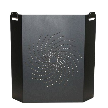 Pare-feu noir avec poignées en cuir 18/55/18 cm