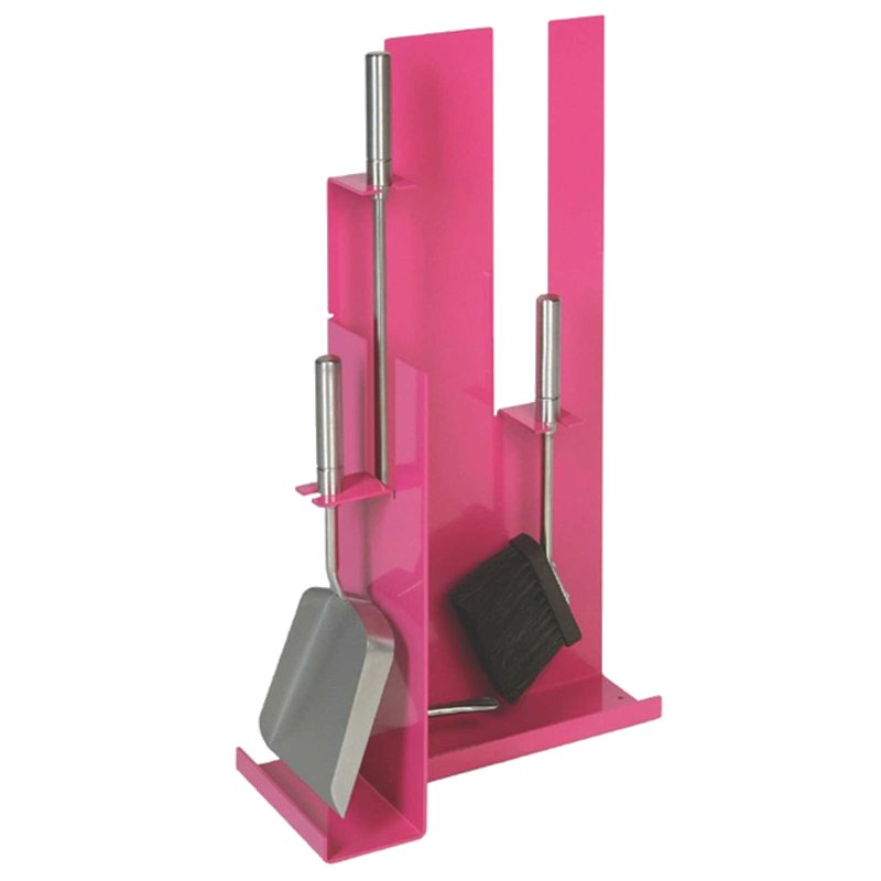 Serviteur de cheminée 3 pièces rose