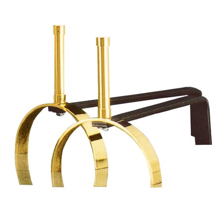 Paire de chenets  laiton et noir