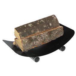 Panier à bûches noir avec pieds en inox