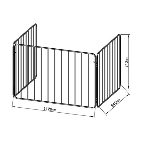 Grille de sécurité - 3 éléments - époxy noir