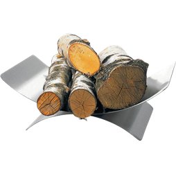 Panier à bûches inox brossé mat