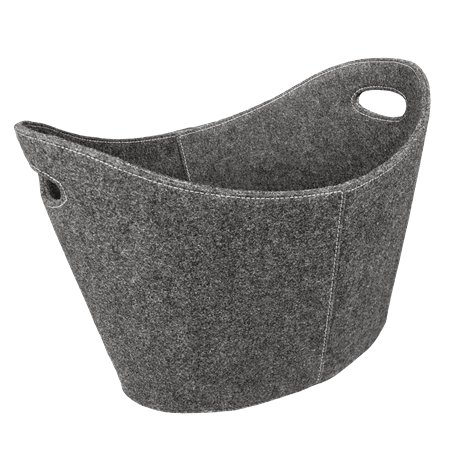 Panier à bûches en feutre gris