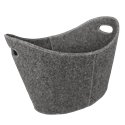 Panier à bûches en feutre gris