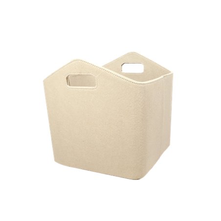 Panier à bûches en feutre beige