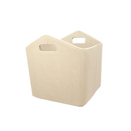 Panier à bûches en feutre beige