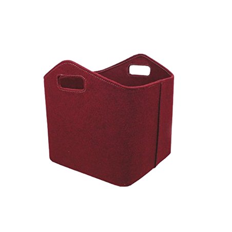 Panier à bûches en feutre rouge