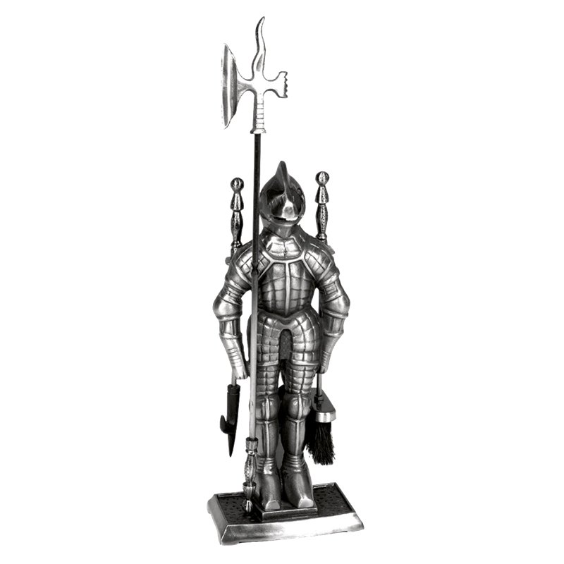 Serviteur de cheminée 3 pièces - Chevalier argenté Serviteur de cheminée 3 pièces - Chevalier argenté
