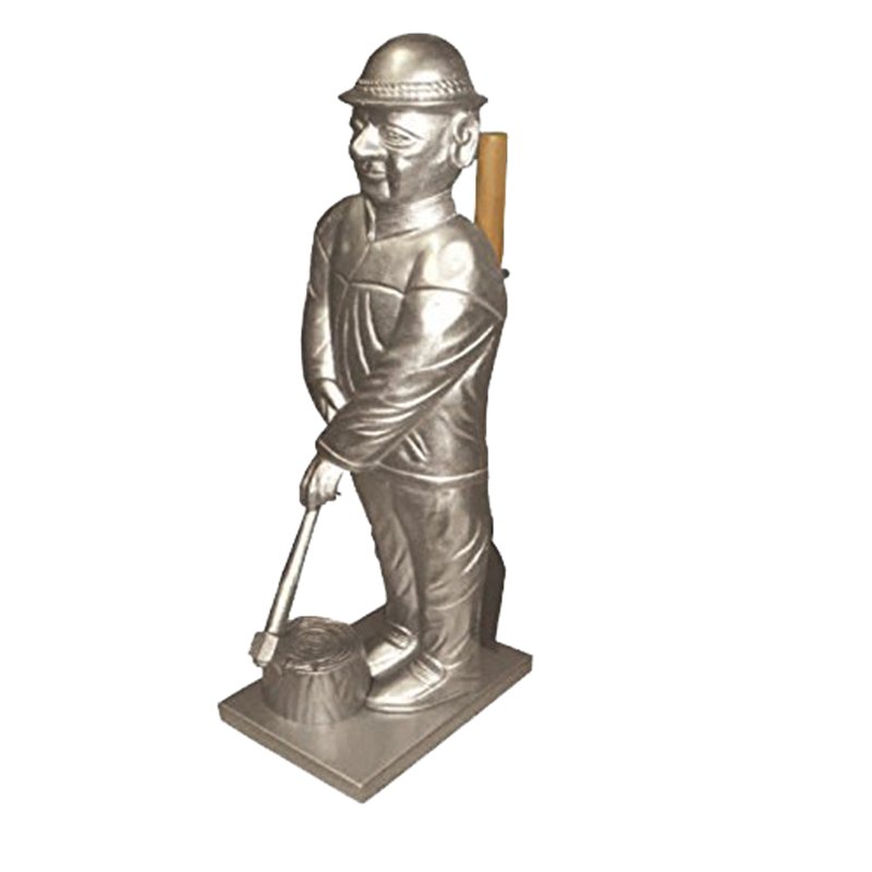 Serviteur de cheminée 2 pièces - Bûcheron gris argenté