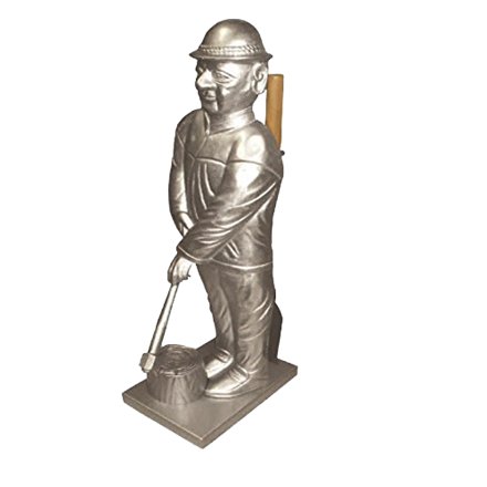Serviteur de cheminée 2 pièces - Bûcheron gris argenté