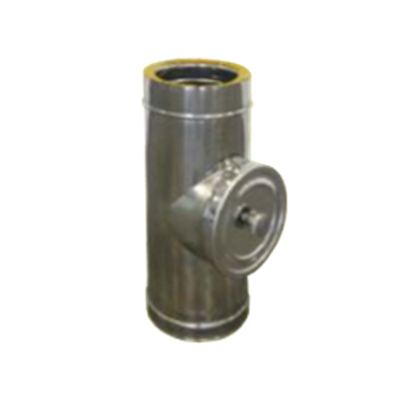 Té d'inspection pour conduit basse température double paroi isolée - Ø int/ext: Té d'inspection pour conduit basse température double paroi isolée - Ø int/ext: