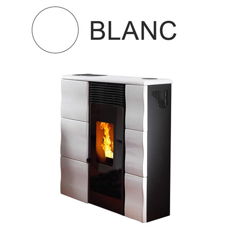 Poêle à pellets canalisable Lincar Olga 501 L Slim Céramique blanc