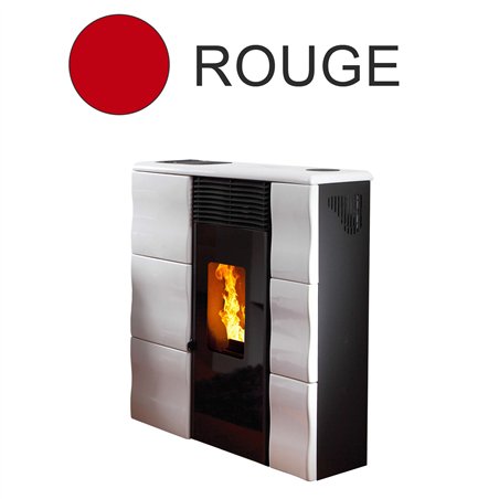 Poêle à pellets canalisable Lincar Olga 501 L Slim Céramique rouge