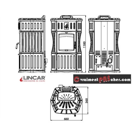 Poêle à pellets hydro Lincar Monella 940/SA Céramique blanc
