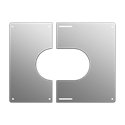 Plaque de finition carrée inox Ø 250 mm