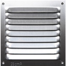 Grille aluminium argent mat avec moustiquaire 10x10 cm