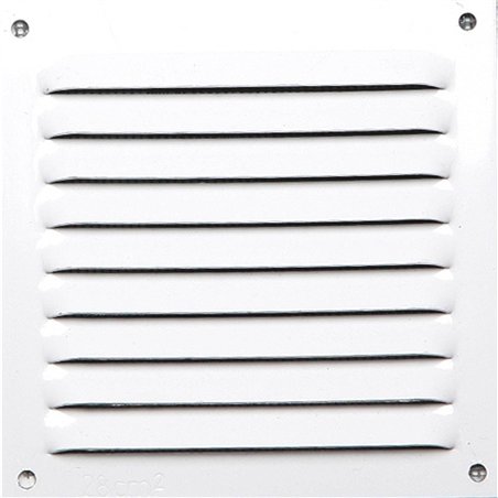 Grille aluminium laquée blanc avec moustiquaire 15x15 cm