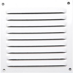 Grille aluminium laquée blanc avec moustiquaire 10x10 cm