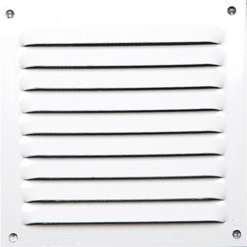 Grille aluminium laquée blanc avec moustiquaire 10x10 cm