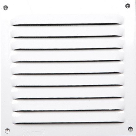 Grille aluminium laquée blanc avec moustiquaire 10x10 cm