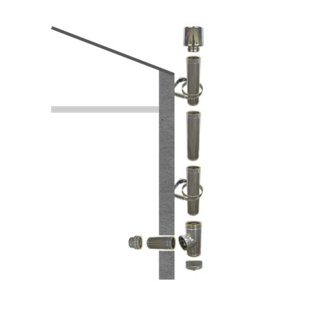 Kit création conduit isolé Ø80mm pour extérieur - 3m