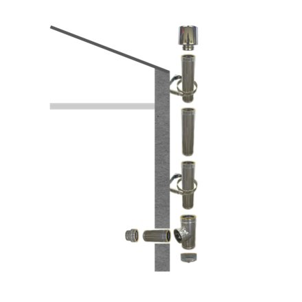 Kit création conduit isolé Ø80mm pour extérieur - 3m